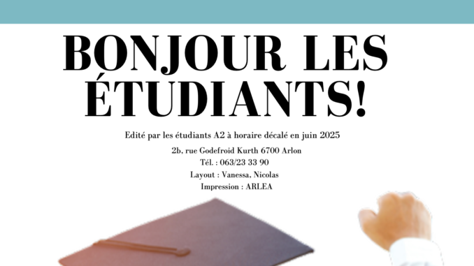 Bonjour les étudiants! n°4 - 2025